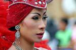 Viso sopracciglia alti Festival Patong, Phuket, La Tailandia.