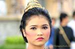 Sguardo della donna, Festival Patong, Phuket, La Tailandia.
