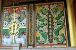 Decorazione di tempio cinese colorato, Phuket Town Gypsy, La Tailandia.
