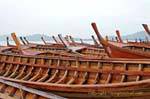 Barca in teak, Phuket Town Gypsy, La Tailandia.