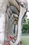 Corna di elefanti scolpiti, Wat Chang Lom, Sukhothai, La Tailandia.