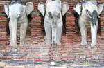 In uscita muro Elefanti, Wat Chang Lom, Old Sukhothai, Sukhothai, il Wat Chang Rop, La Tailandia.