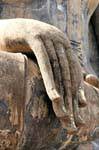 FOGLIA ORO unghie, Sukhothai, Wat Mahathat, La Tailandia.