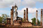 Buddha Profilo Gran Viharn, Sukhothai, Wat Mahathat, La Tailandia.