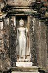 Buddha nicchia, Sukhothai, Wat Mahathat, La Tailandia.