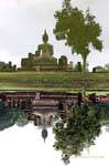 Riflessione buddista, Sukhothai, Wat Mahathat, La Tailandia.