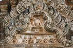 Fregio scultoreo e pizzo, Sukhothai, Wat Mahathat, La Tailandia.