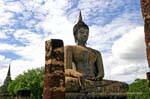 Il grande viharn, Sukhothai, Wat Mahathat, La Tailandia.