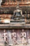 Affresco della salvezza riverenza, Sukhothai, Wat Mahathat, La Tailandia.