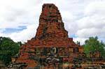 Disintegrazione Stupa, Sukhothai, Wat Phra Pai Luang, La Tailandia.