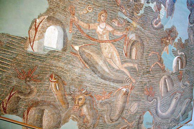 La Dea del mosaico di mare e pesce, Museo del Bardo - Tunisia
