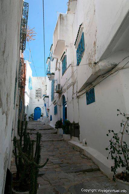 Sidi Bou Said, Montante vicolo lastricato - Tunisia