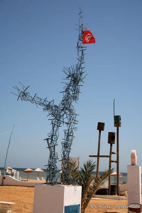 Libertà, scultura filo di ferro, Mahares - Tunisia