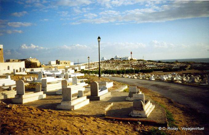 Panorama dei marabutti e il cimitero Mahdia Cap Africa - Tunisia