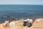 Vacanza Cap Bon Korbous in insediamenti precari in riva al mare, Tunisia.