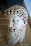 Museo Nazionale di Cartagine, scultura, testa barbuta, Tunisia.