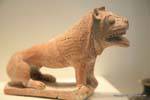 Scultura in terracotta Lion, Museo Archeologico Kerkuane, Tunisia.