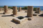 Kerkuane, resti di colonne del santuario, Tunisia.