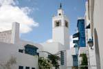 Sidi Bou Said, Zaouia minareto moschea, Tunisia.