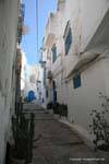 Sidi Bou Said, Montante vicolo lastricato, Tunisia.