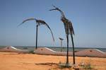 Ruote in acciaio, scultura, Mahares, Tunisia.