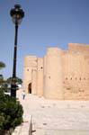 Mura di Ribat vedevano dal lato Grande Moschea, Monastir, Tunisia.