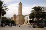 Torre 27 m consente monaci soldati per monitorare il mare e l'entroterra, Ribat di Sousse, Tunisia.
