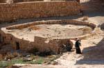 Trebbiatura rotondo Toujane serbatoio, Tunisia.