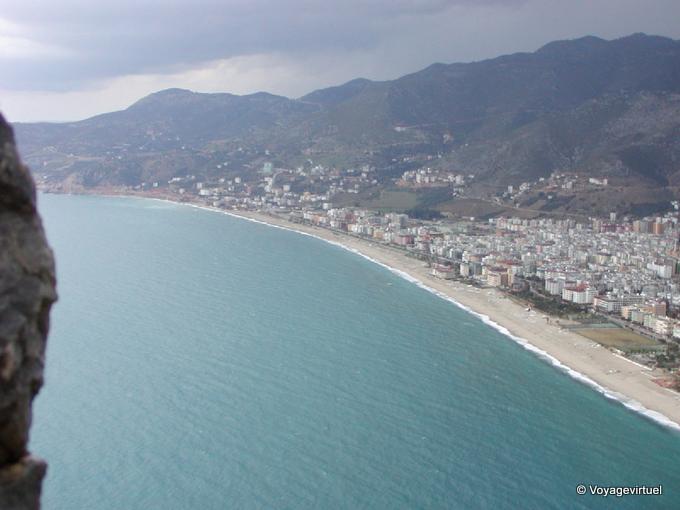 Vista della spiaggia dal forte, Alanya - Turchia
