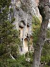 Rock Tombs tagliato a Termessos, Turchia.